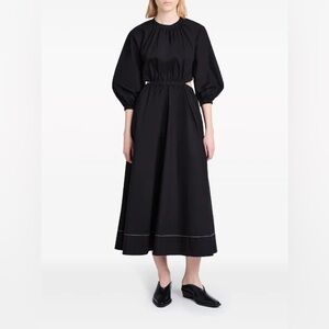 NWT Proenza Schouler Nora White Label Puff Sleeve Open Back Midi Dress Size 10